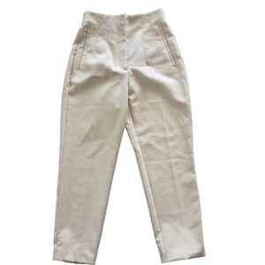 Zara cream tailored trousers